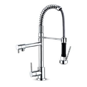 HESANIT Deck Mounted Kitchen Mixer with Sprayer – Chrome (6800-1)
