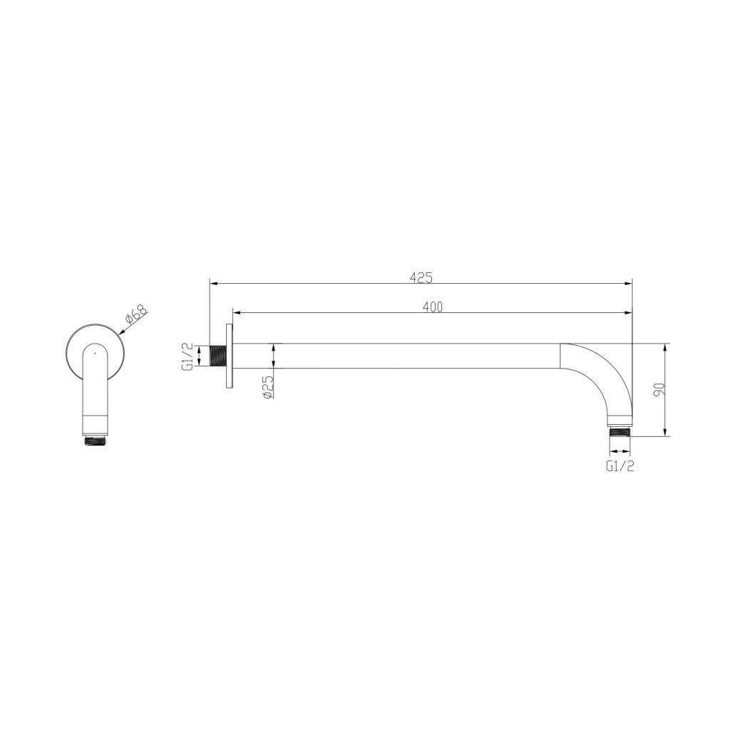 HESANIT Elite Round Shower Arm 400mm (704-40)