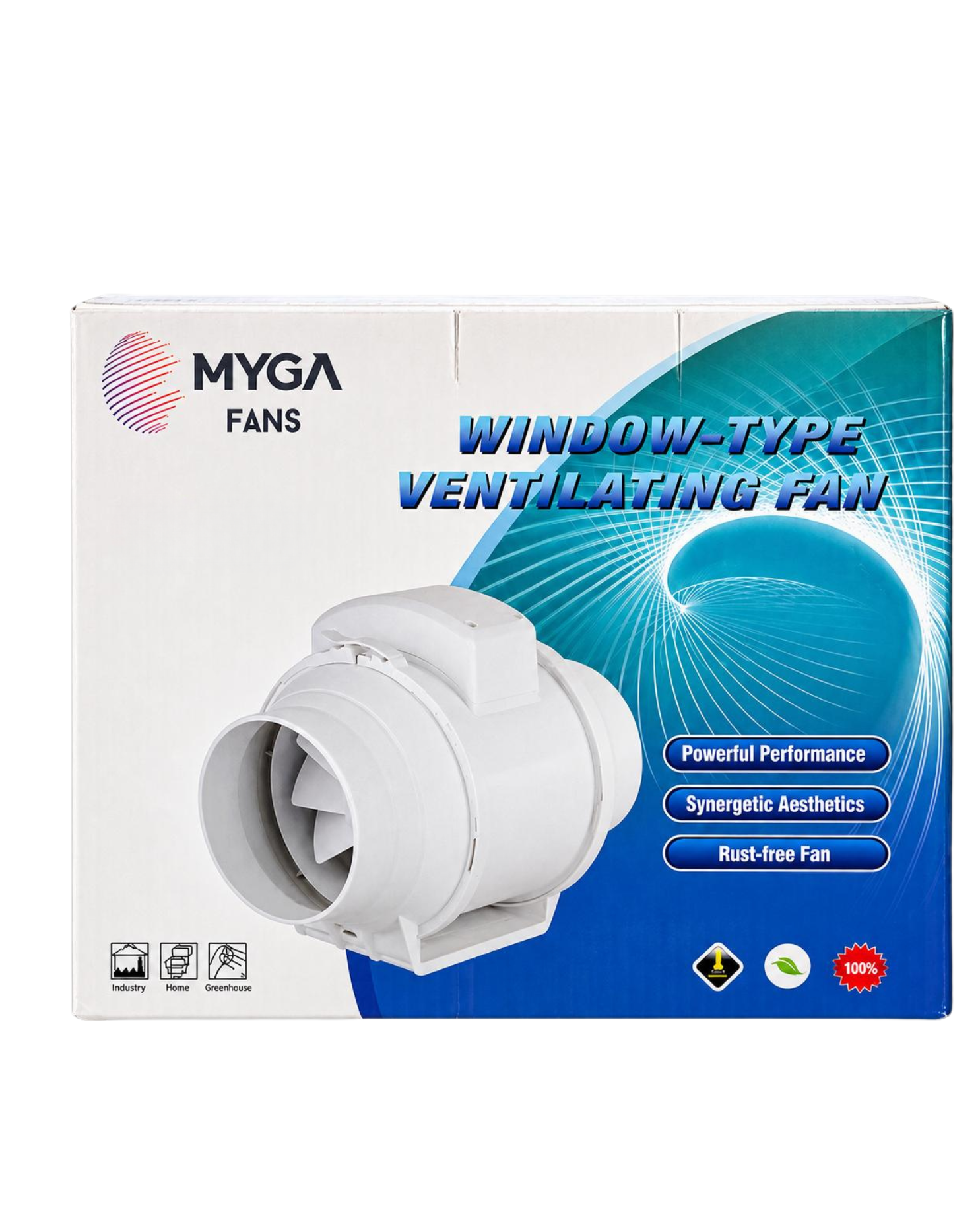 MYGA inline axial duct fan box